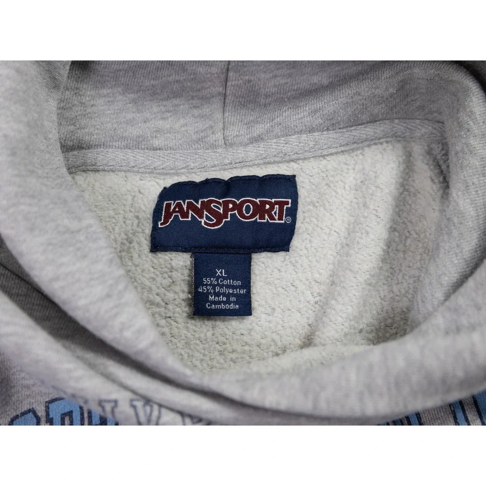 JanSport UNC North Carolina Tar Heels Hoodie Heather Gray XL TVJ0 Fall 10